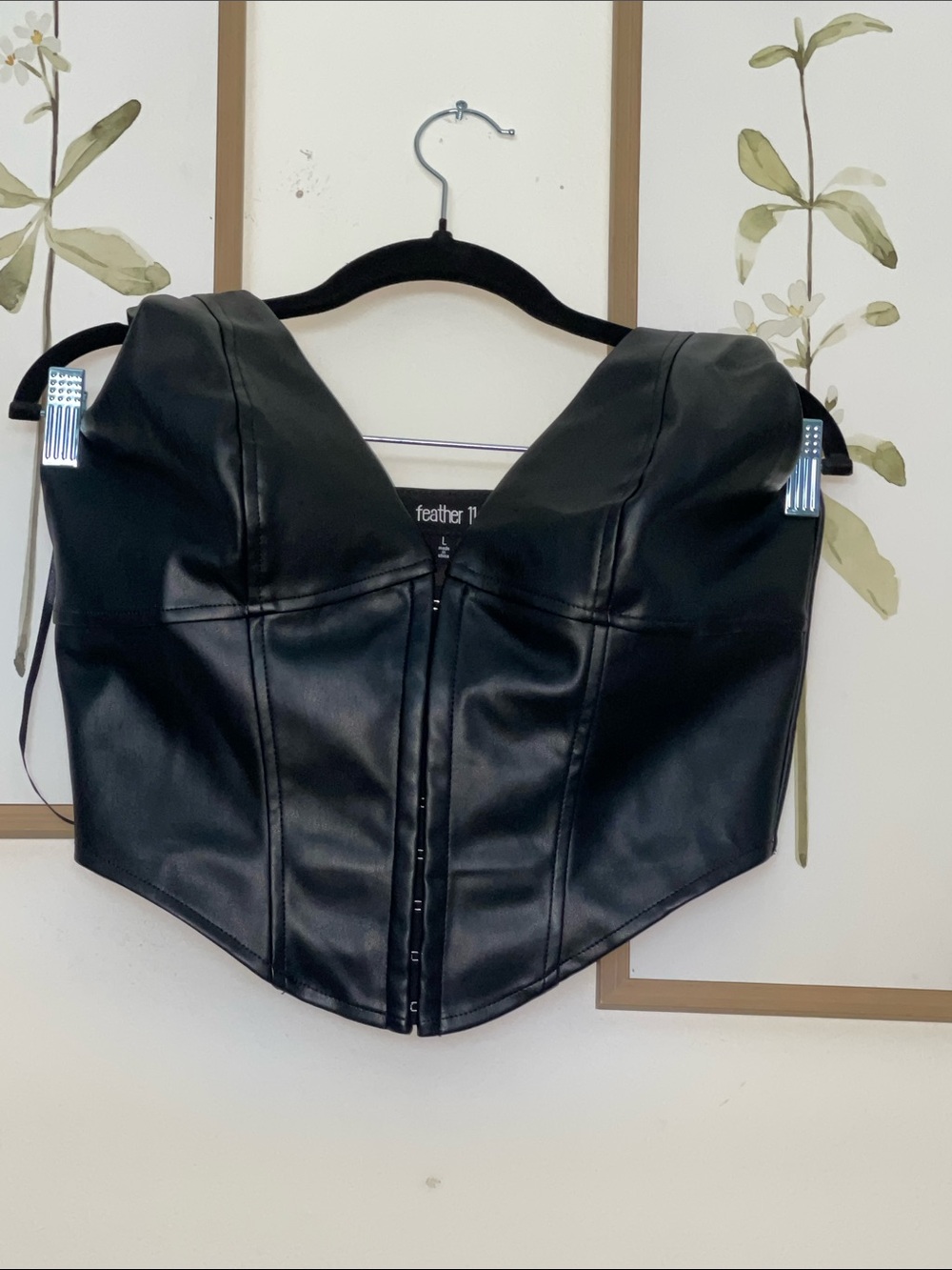 Faux Leather Black Corset Top